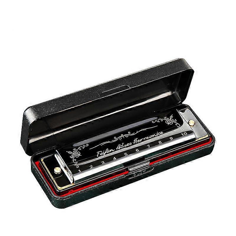 10 Hole 20 Harmonica Blues Deluxe Harmonica Beginner C Harmonica - Czarny