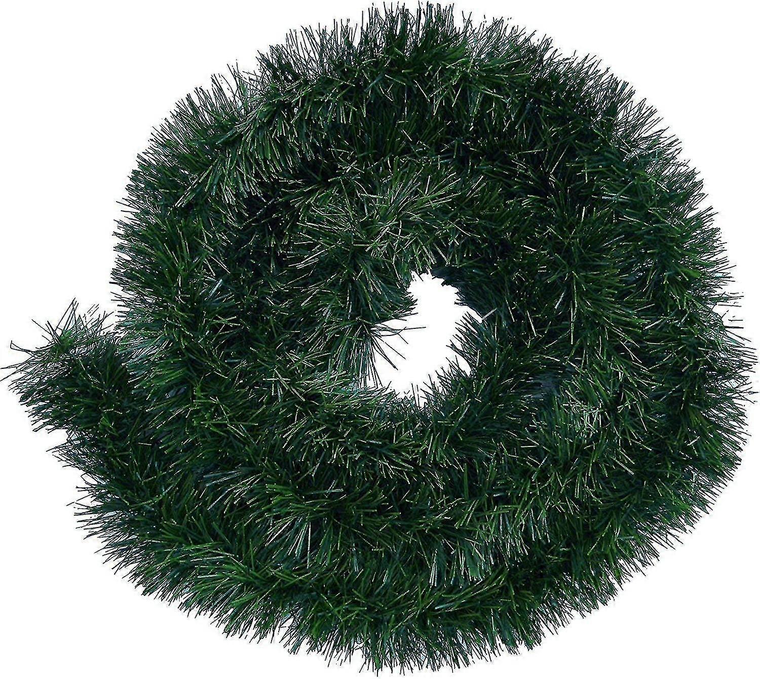 2 db 10m műdekoráció koszorú fenyőzöldben - rugalmas használat