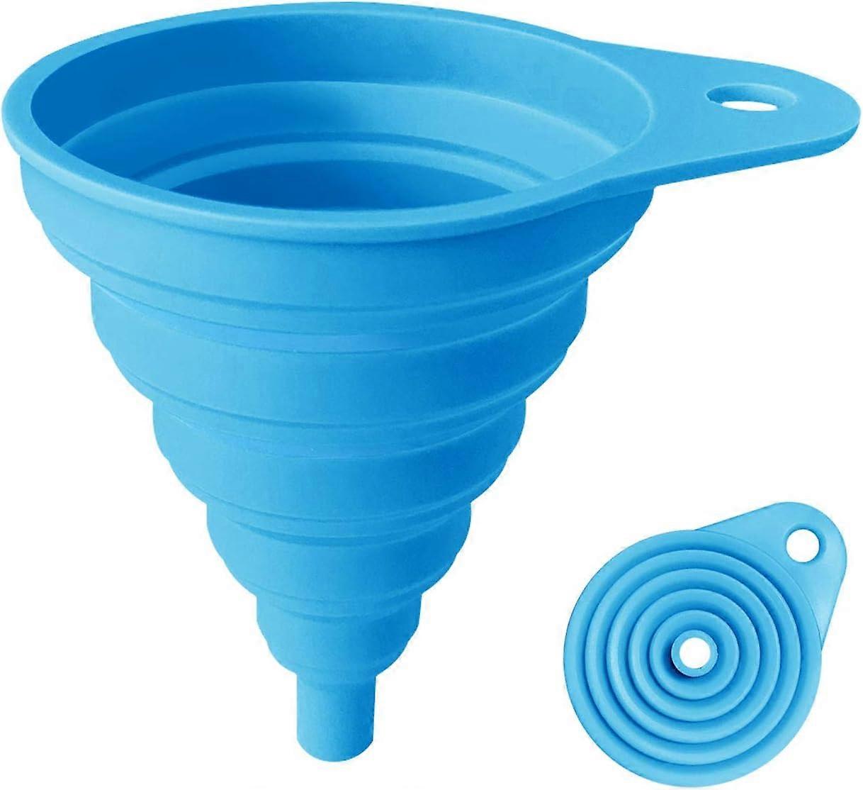 Zacad462za Funnels for Kitchen Use Food Grade Silicone Collapsible Kitchen Funnel (Blue) style1067