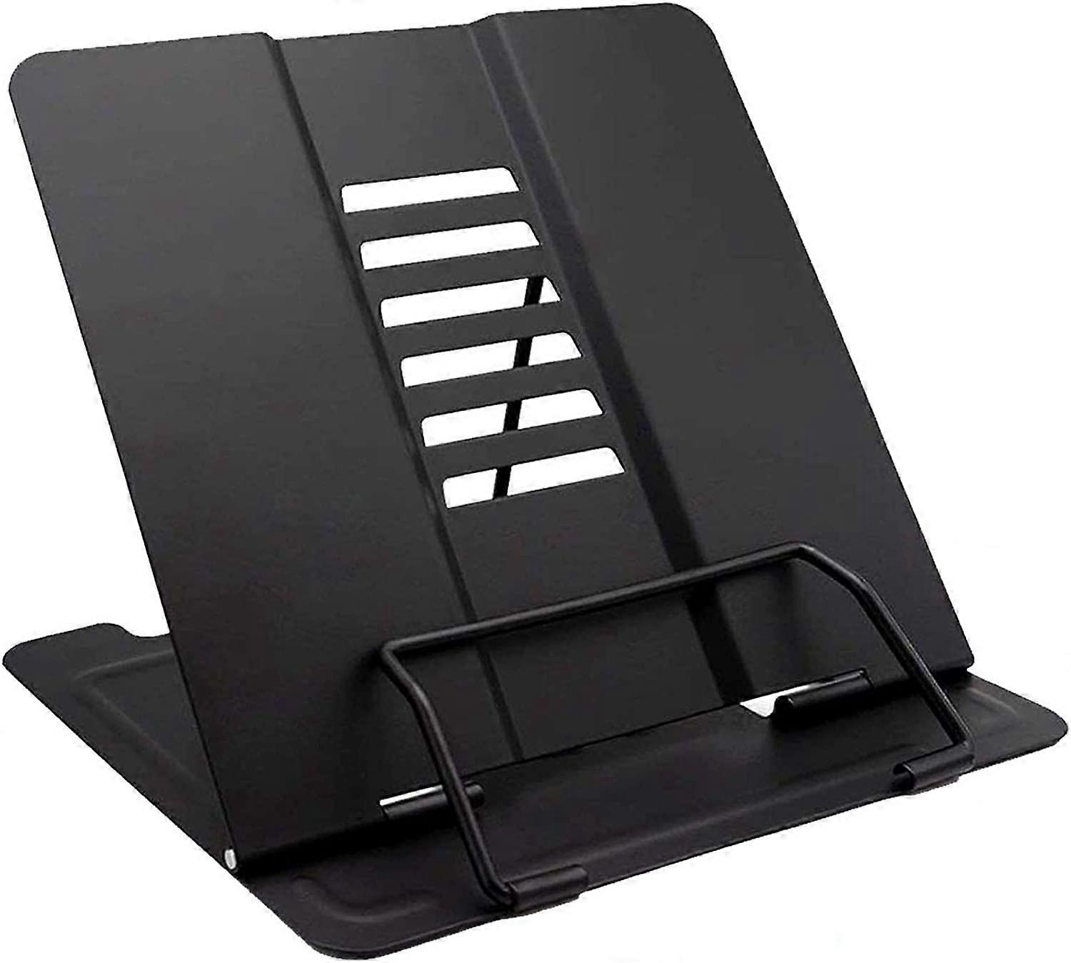 Adjustable Non-Slip Recipe Music Book Stand, Multi-Function Metal Easel (Black)