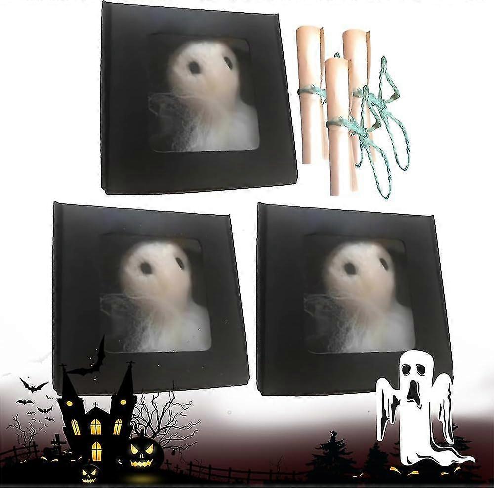 Adopt A Ghost Halloween Ghost Adopt A Ghost In A Box,super Cute Little Pocket Ghost With A Tiny Scroll, Mini White Wool Felt Ghost Funny Gift For Frie