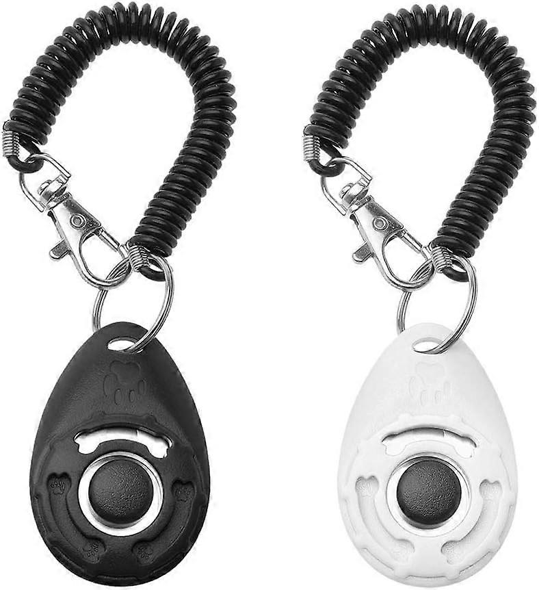 2 Pack Clicker Dog Training Tool With Professional Wrist Strap Pet Train Big Button Clicker Dog Training