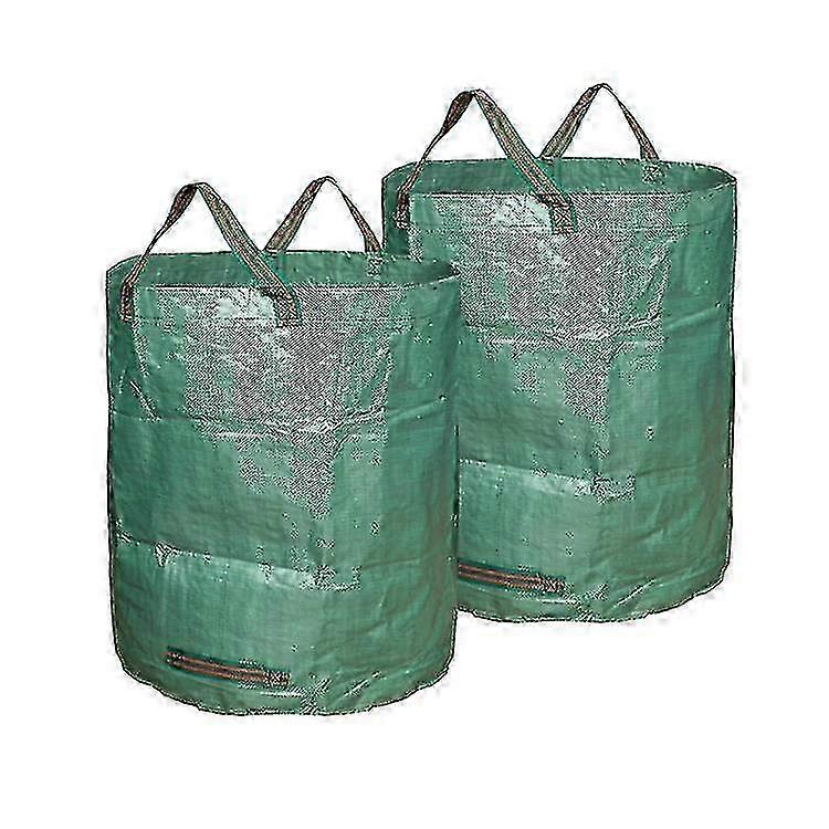 حزمة من 2 حقيبة حديقة التعامل مع حاوية حقيبة ذاتية الطي قوية للغاية لأوراق العشب حديقة النفايات الخضراء
