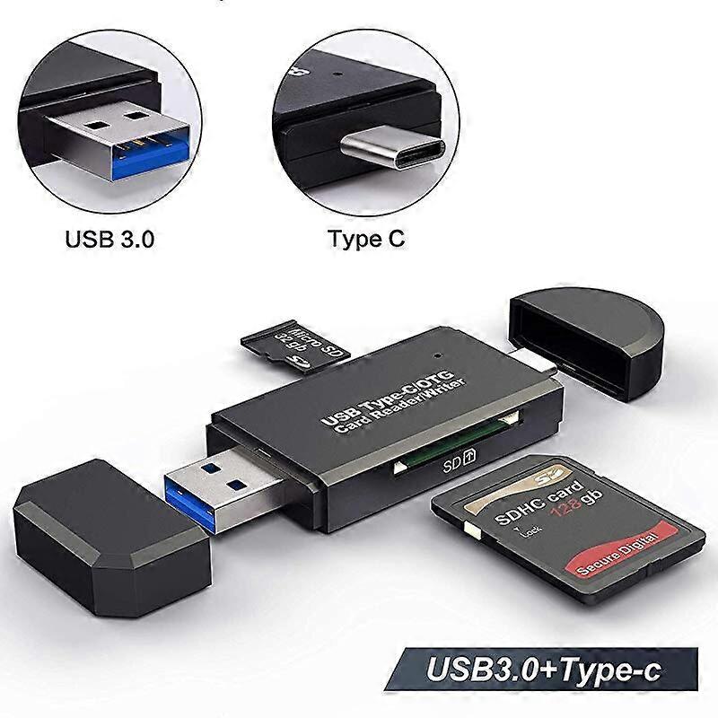 OTG Card Reader Type C, Micro USB and USB 3 in 1, Universal OTG TF / SD, High Speed, Extension for Android Computer