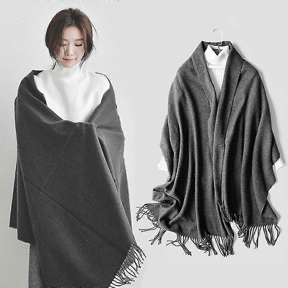 Sciarpa scialle di lana da donna Solid Lightweight Soft Wrap per l'autunno inverno