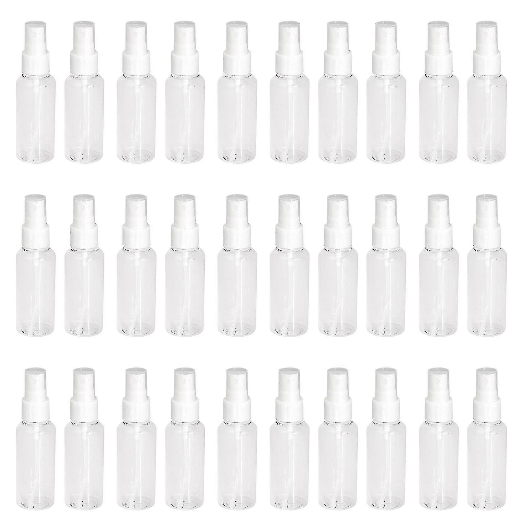 30pcs Transparent Empty Spray Bottles 50ml Plastic Mini Refillable Container Empty Cosmetic Contain