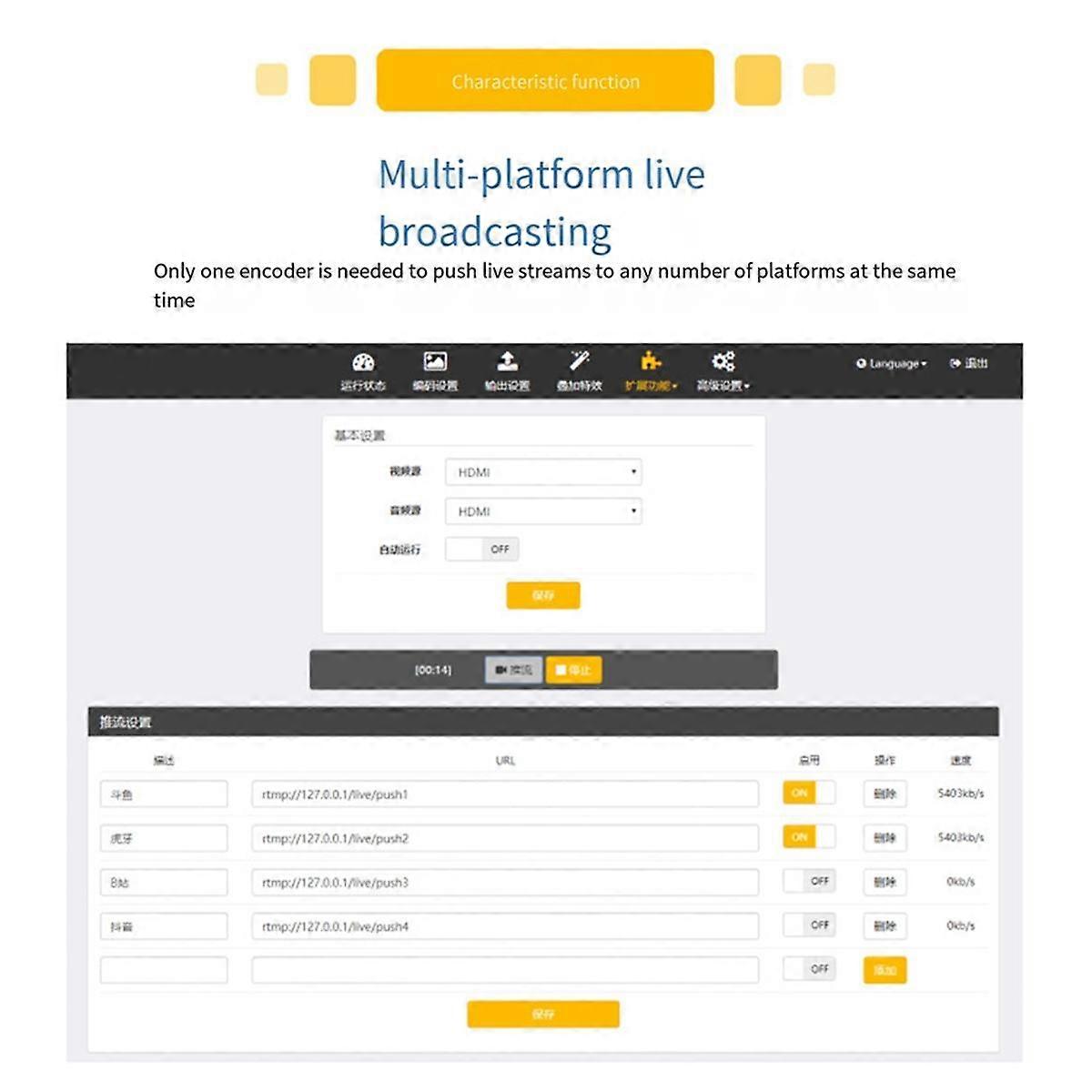 -Compatible Encoder 1080P HD H264 H265 Mini Portability Video Network Encoder for Live Stream and M