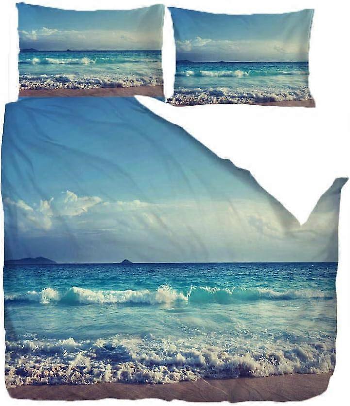 Beach Bedding Set Duvet Cover and Pillowcase, Digital Print D Digital Print Microfiber, Bedding Set Pieces 135*200 CM