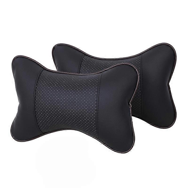 1 Pair Universal Car Neck Pillows PU Leather Breathable Mesh Auto Car Neck Rest Headrest Cushion Pillow Car Interior Accessories