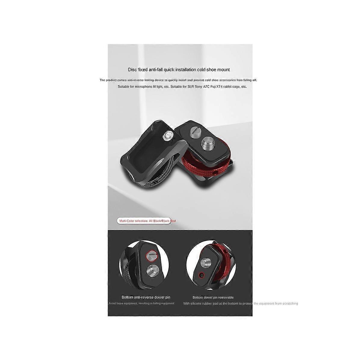 Hot Shoe Adapter 1/4 Screw Safety 360 Rotatable for DSLR Camera Mic Monitor Flash Light Cold Shoe M
