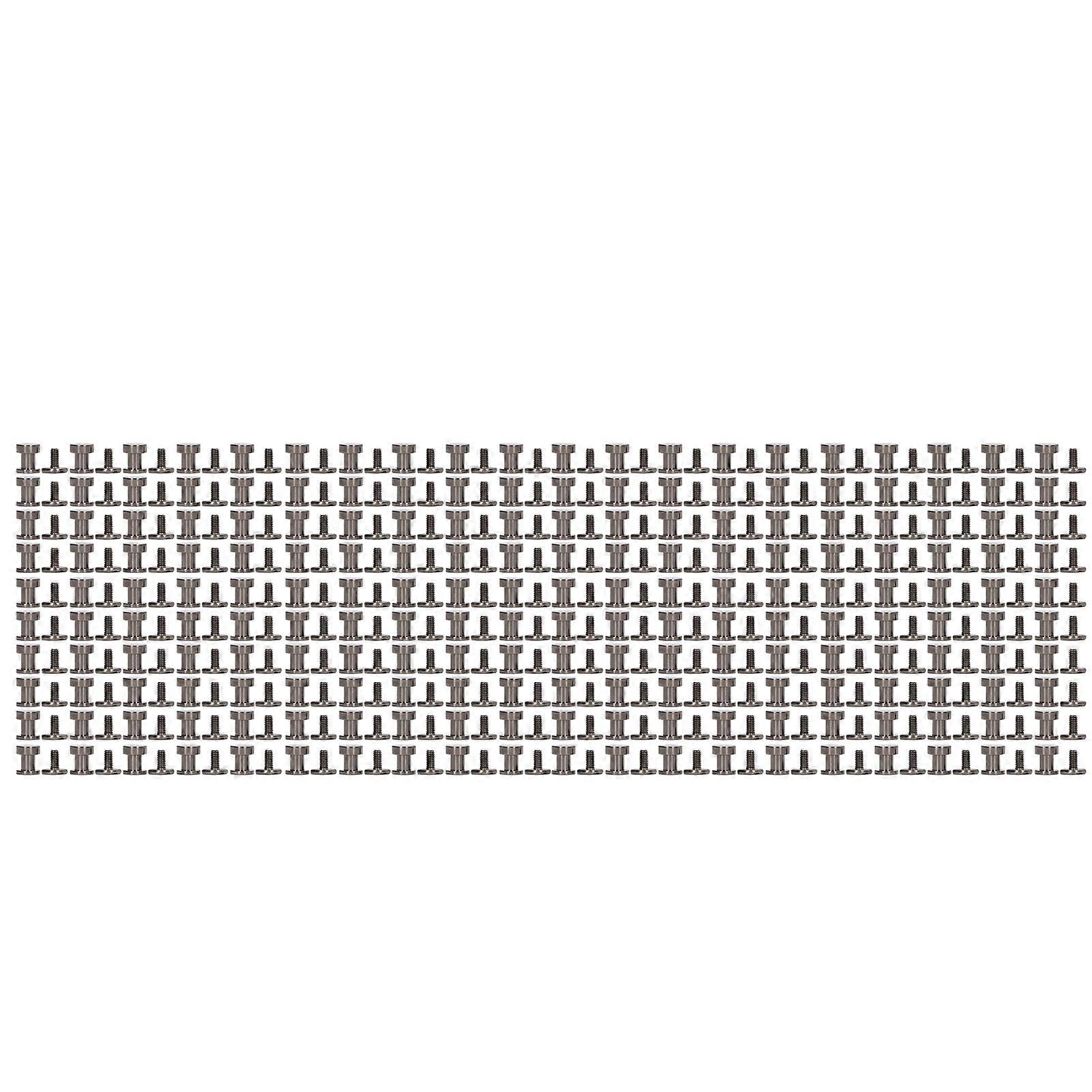 200 Sets Chicago Screws DIY Double Layer Flat Head Brass Silver Black Binding Posts Nail Rivet for Leather Project