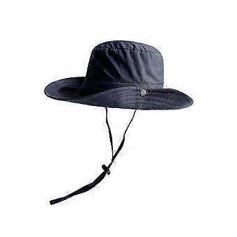 Bucket Hat Waterproof Unisex Casual Fishing Hat For Commuting Summer Fishing Navy Blue