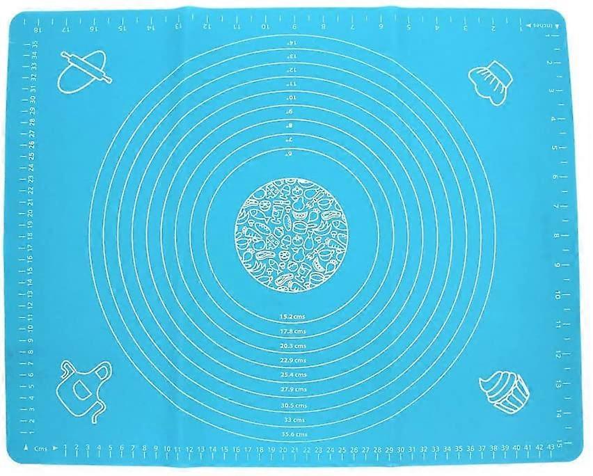 Non-slip silicone baking mat with blue measuring guide