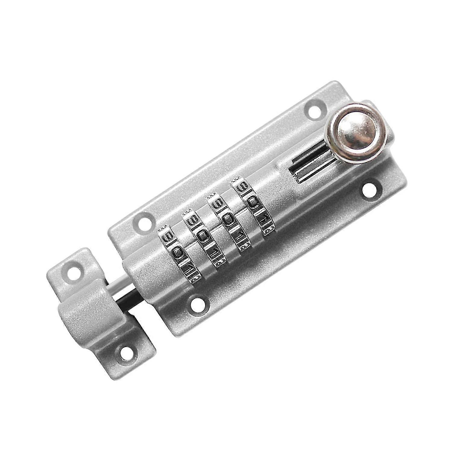 4 Digit Combination Door Security Slide Latch LockSet Your Own Code,Thicken Solid Zinc Alloy1PackSilver