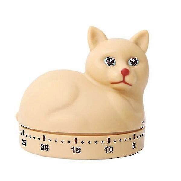 Cartoon Kitty Shape Kitchen Timer - Cute Mechanical Countdown Timer for Kitchen, Office, Gift for Cat Lovers