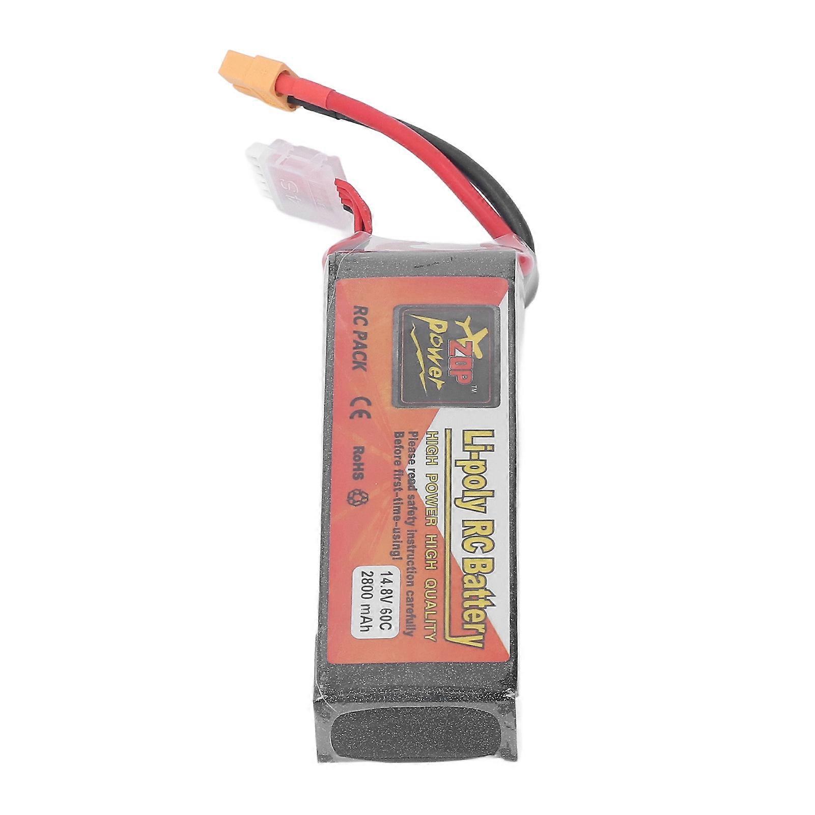 RC Lipo Battery 14.8V 60C Discharge Rate 4S XT60 Plug Connector 2800mAh Power for Remote Control Vehicles