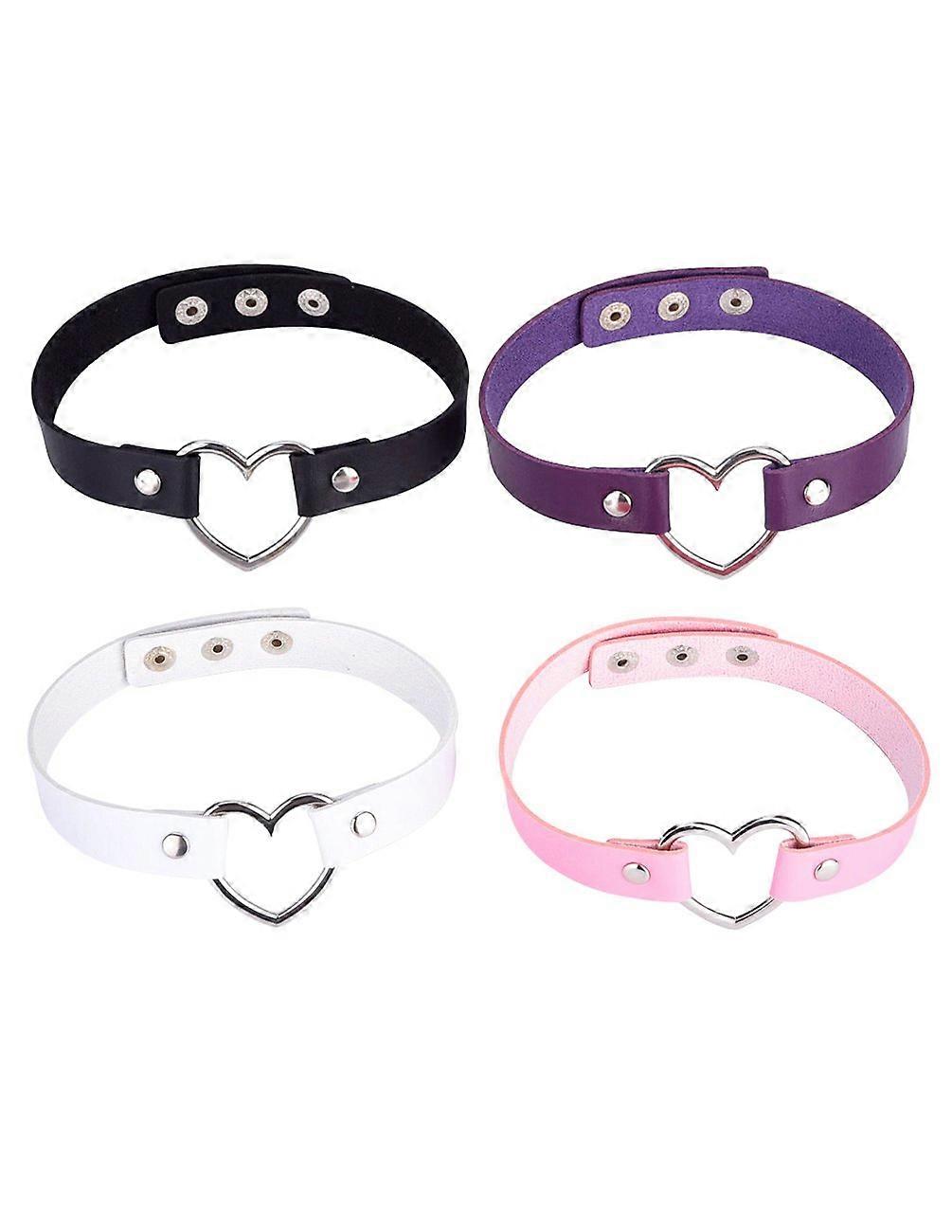 Vintage Collar Heart Choker Necklace Set, 4 Pack