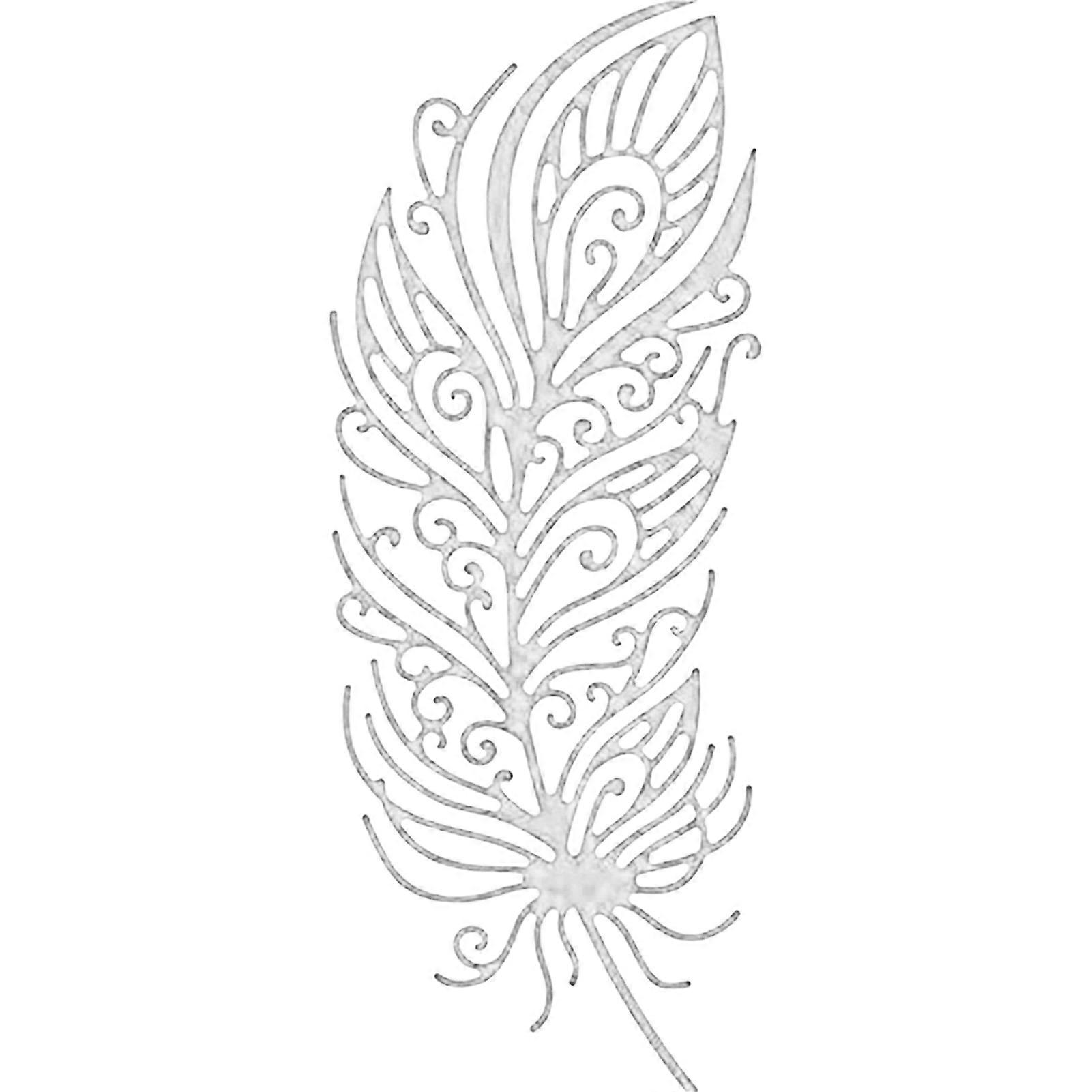 Feather Shape Cutting Die Children DIY Holiday Greeting Card Craft Template Mold