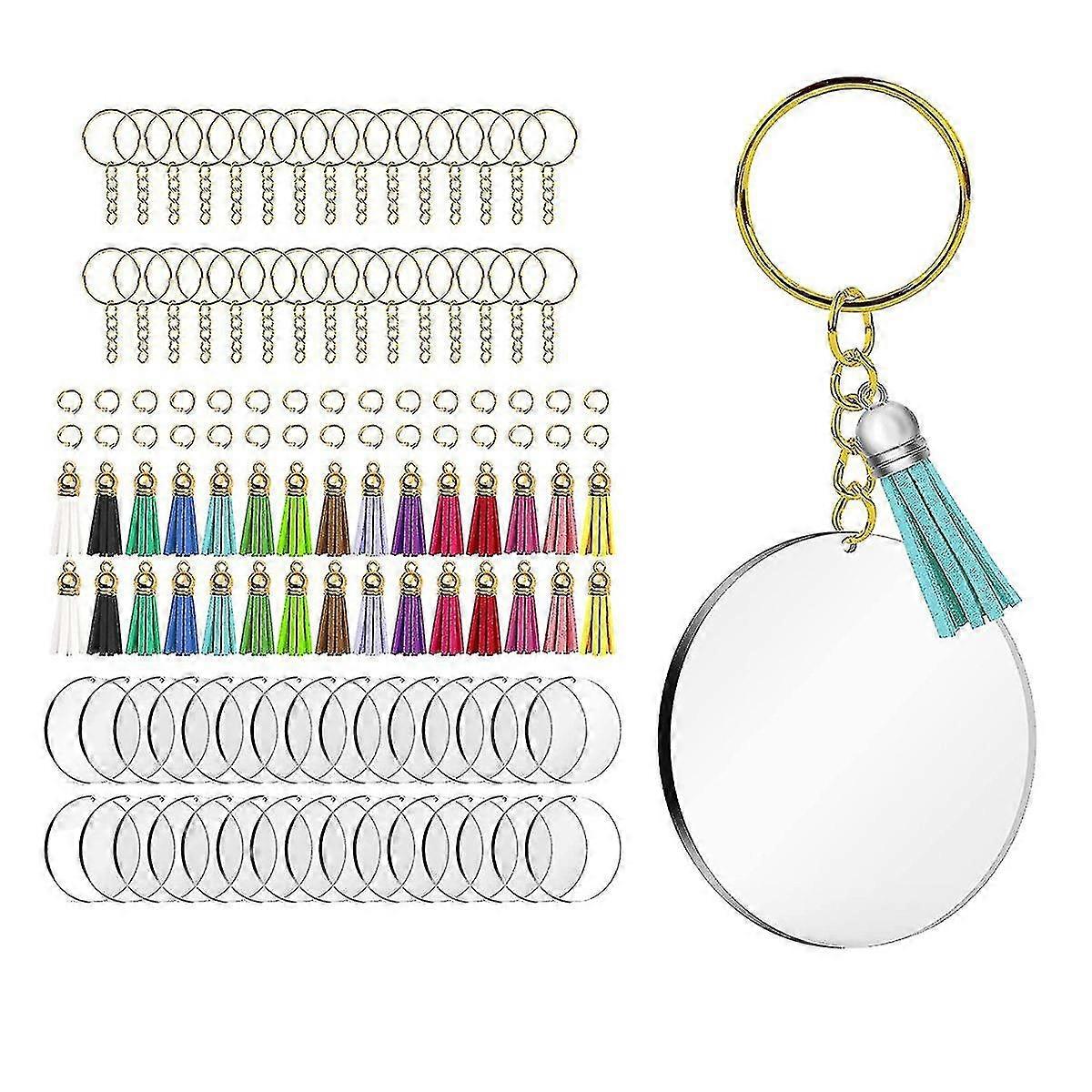 Acrylic Keychain Blank Compatible Vinyl Key,compatible Craft, Key Chain Kit(gold)