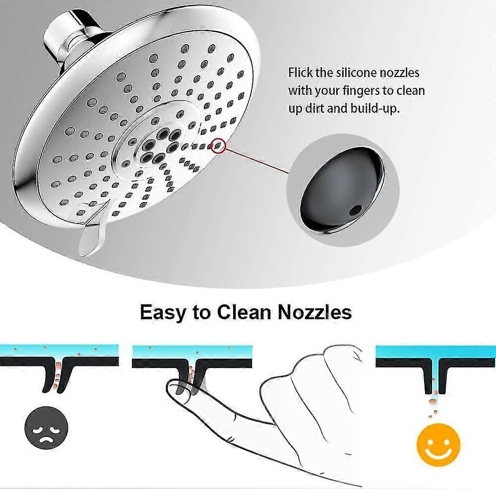 High Pressure Rainfall Shower Head For Delta Systems - 5 GPM, Chrome Finish, Easy Clean Silicone Nozzles - View #9