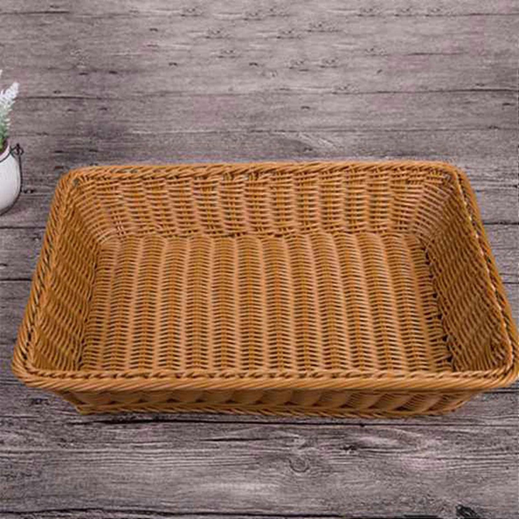 6 Pcs Rectangular Basket For Table Or Counter Display For Bread,fruits And Vegetables Wicker Basket