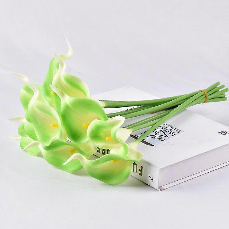 20pcs Green Artificial Real Touch Flower Bouquets Artificial Silk Flower for Bride Wedding Home Decoration
