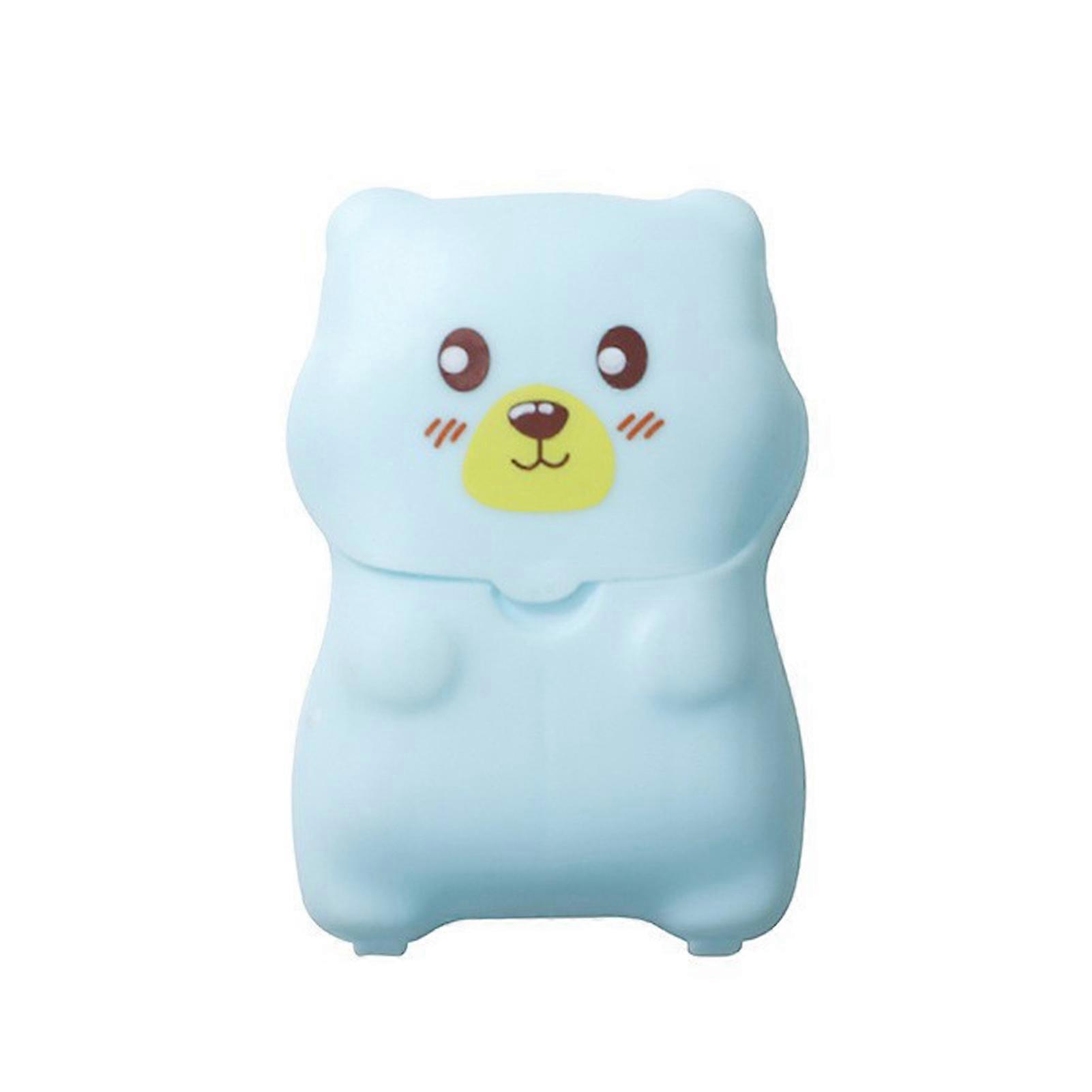 50Pcs Travel Soap Paper Creative Bear Shape Draining Box Easy to Carry Foaming Hand Washing Bath Scented Paper Soap Mini Disposable Scented Slice Soap