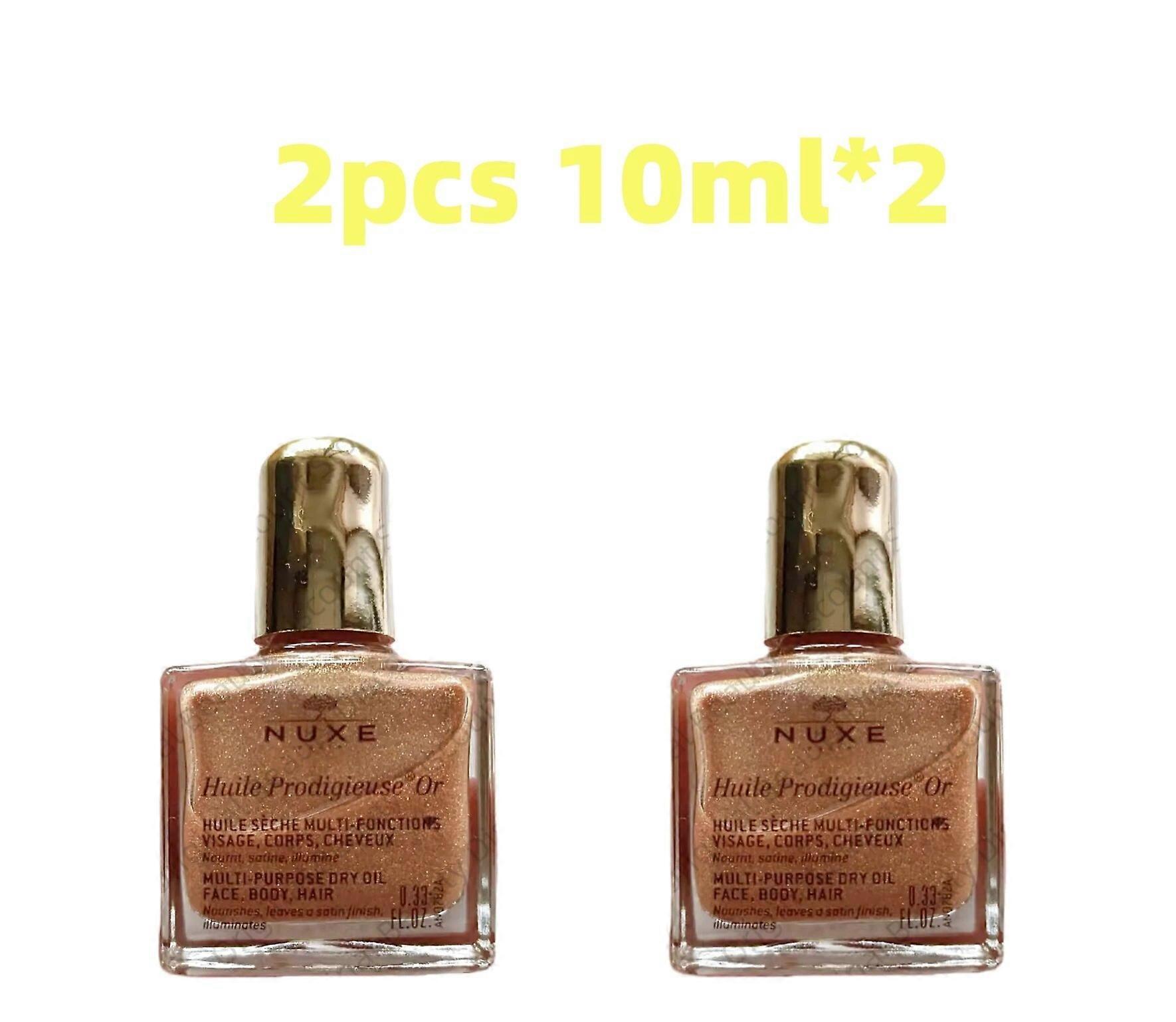 Nuxe 10mlミニゴールデンシマードライオイル多目的フェイスボディヘアオイルトラベルサイズサンプルシマードライオイルHuileProdigieuse