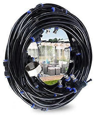 CT Outdoor Fogger, 10M Patio Fogger with 9 Fogger Nozzles + 1 Spare Nozzles + 1 Fogger Hose Cutter Tool for Patio Garden Greenhouse Trampoline