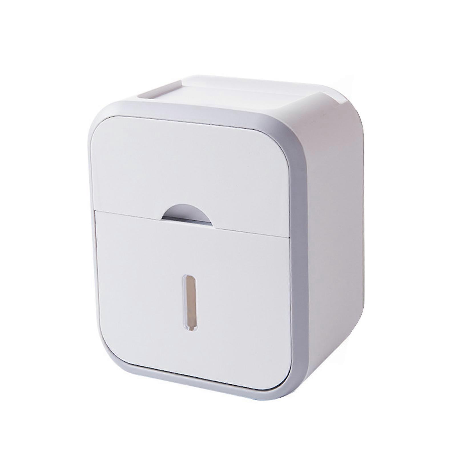 Toilet Paper Organizer Waterproof High Capacity Dust-proof Punch-free Wall Mounted Roll Paper Storage Box Home Supplies KAESI