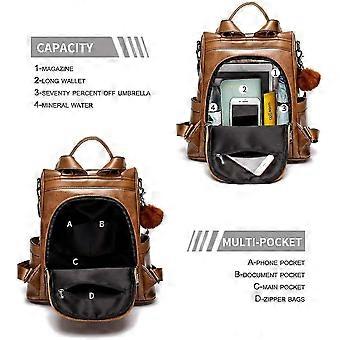 Women Backpack Purse Pu Leather Anti-theft Casual Shoulder  display picture 3