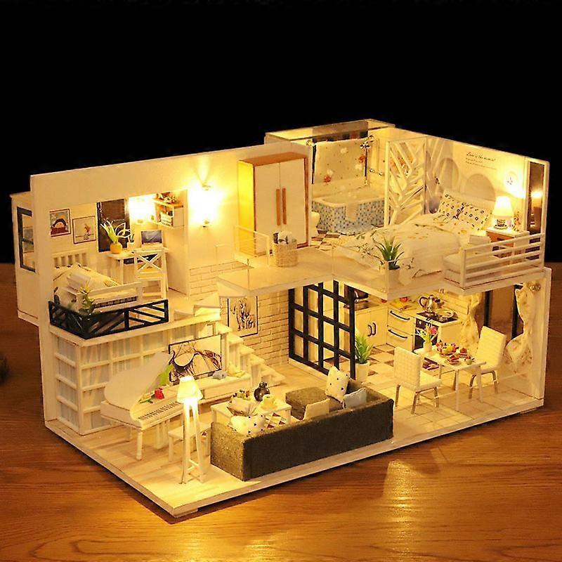 DIY Dollhouse Kit Wooden Building Model Creative Toy Birthday Gift