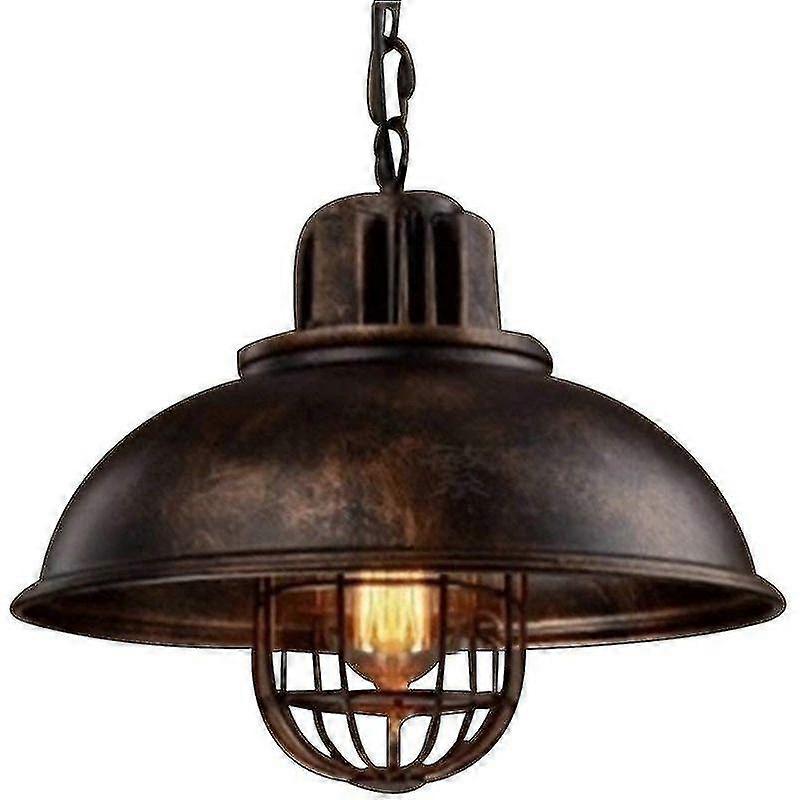 Lampadario a sospensione con paralume in metallo, stile loft, lampadario industriale vintage, lampada a sospensione E27, ruggine