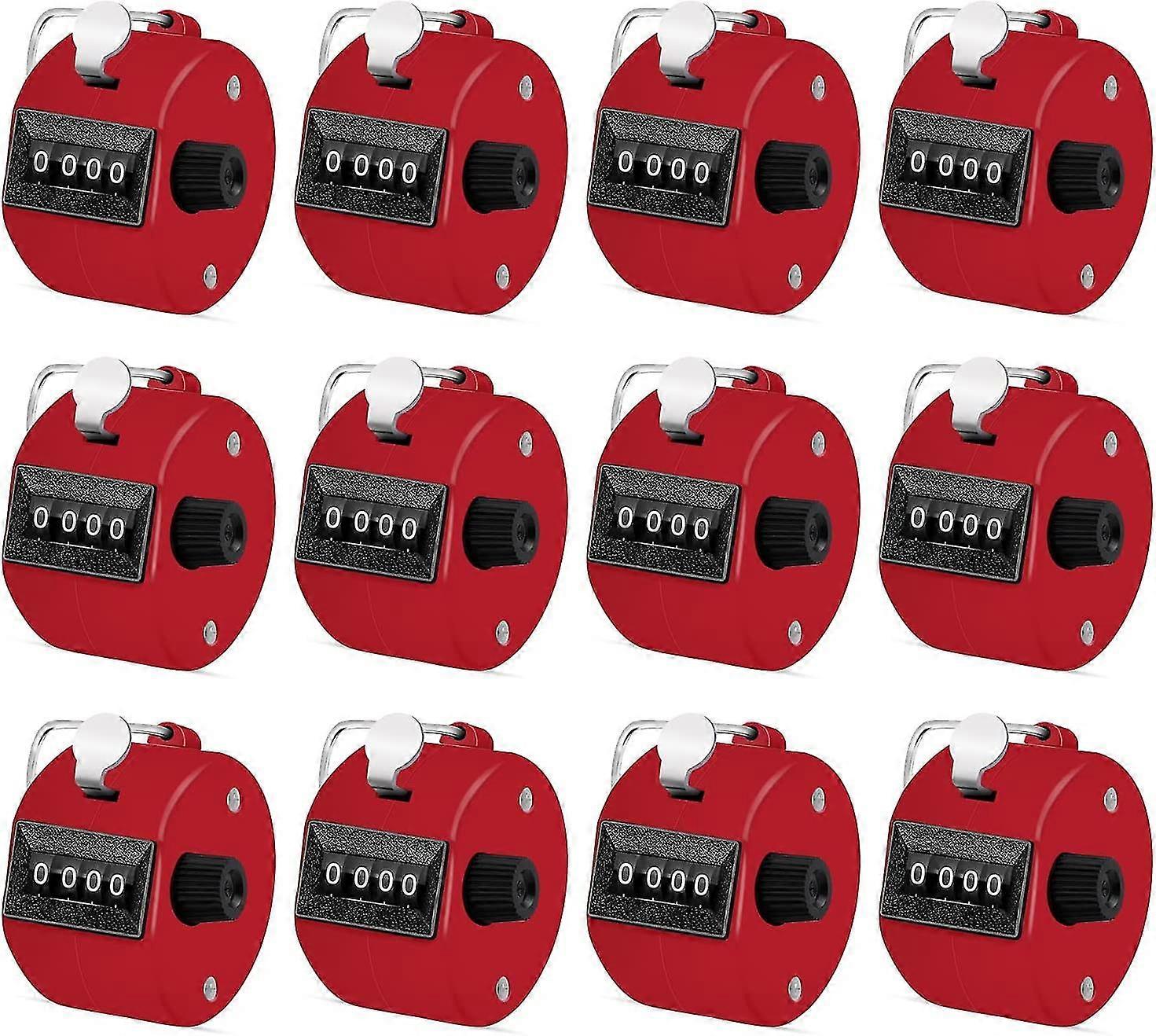 12 Pieces Manual Counting Counter, Manual Mechanical Handheld Pitch Counter With Ring For School Golf And Knitting Row Crochet