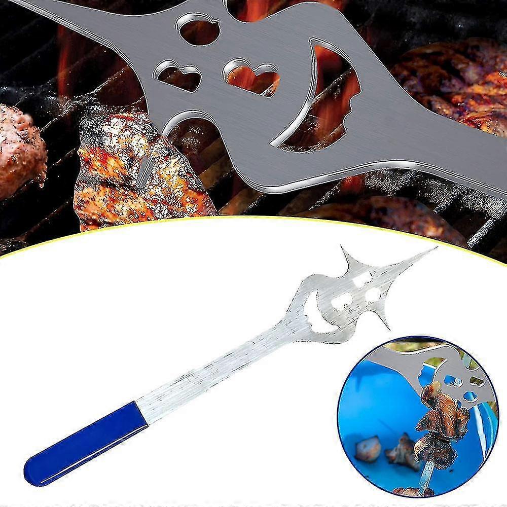 Hot Dog Tray Reusable Multifunctional Barbecue Meat Fork 6 In 1 Accessories Skewers For Grill