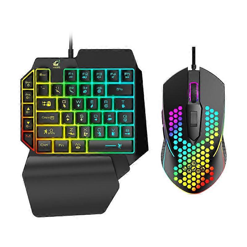 Κατάλληλο για PS5 PS5Slim PC Phone/Pad,Σετ πληκτρολογίου και ποντικιού με το ένα χέρι, Game Esports Lightweight Hole Mouse and Mouse Set