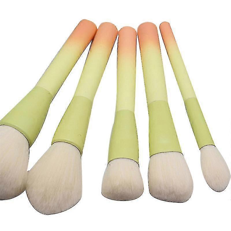 14pcs Gradient Color Makeup Brush Set Synthetic Makeup Brushes Wooden Handle For Foundation Powder Blending Concealer Ey