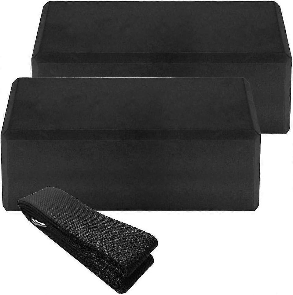 Yoga Blocks 2er With 1er Cotton Yoga Strap Yoga Block Set Yoga Pilates Meditation For Beginners And Advanced