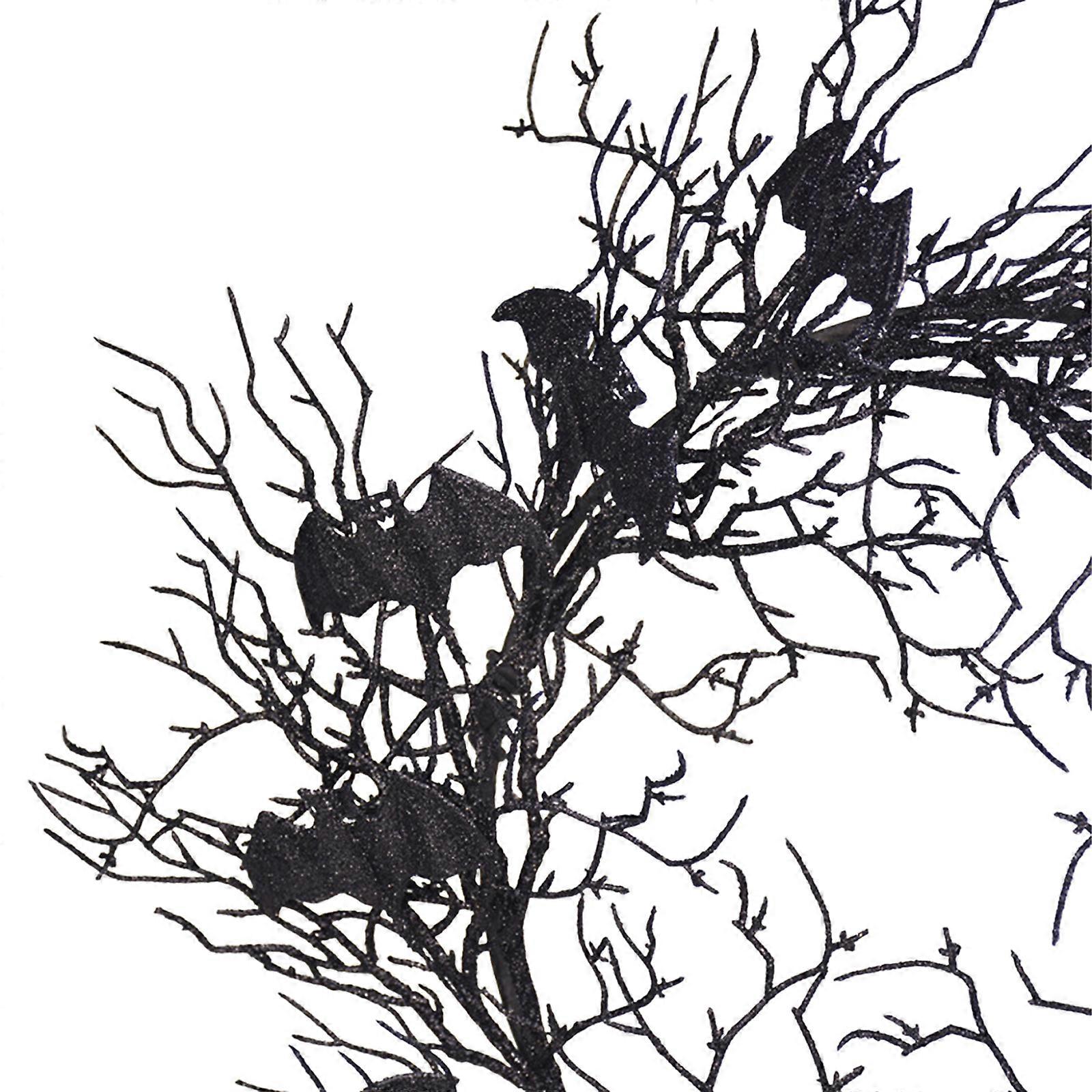 Halloween Wreath with Purple LED Bat String Lights