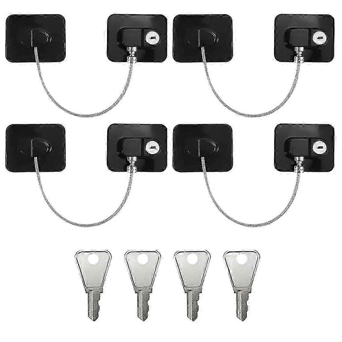4 Pcs Child Safety Window, Window Block For Windows Child Safety Window Block With Keys Without Drilling Window Aperture