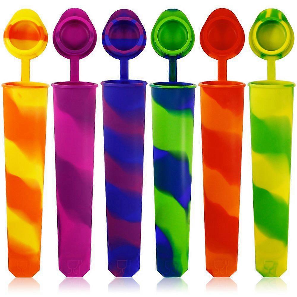 Popsicle Moulds - Party Pack of 6 Silicone Ice Pop Maker Mold Set for Popsicles or Reusable Lunch Snack Bags, 2 in 1