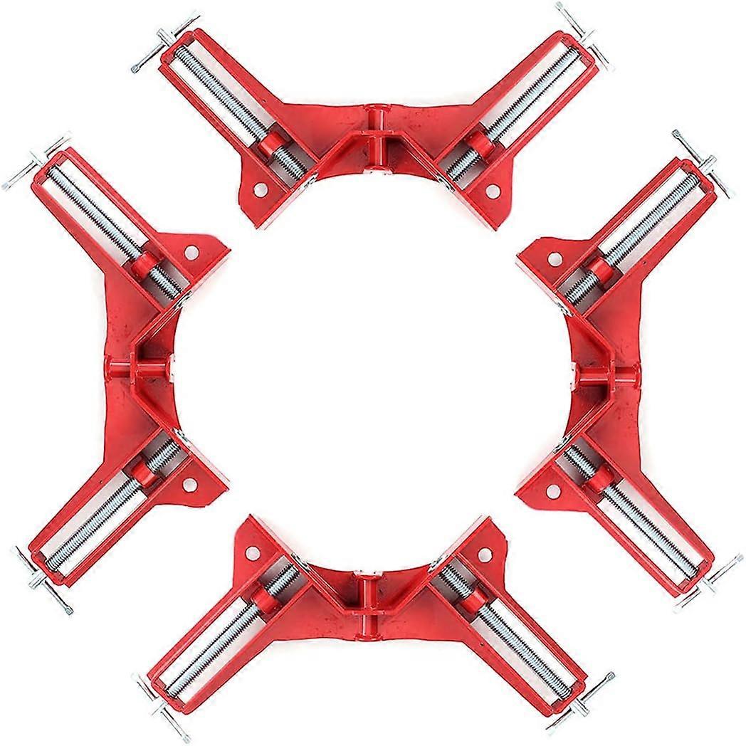4Pcs 90 Degree Right Angle Clamps with Adjustable Jaws - Multi-Function Glass Holder for DIY Woodworking Shelves Welding Cabinets