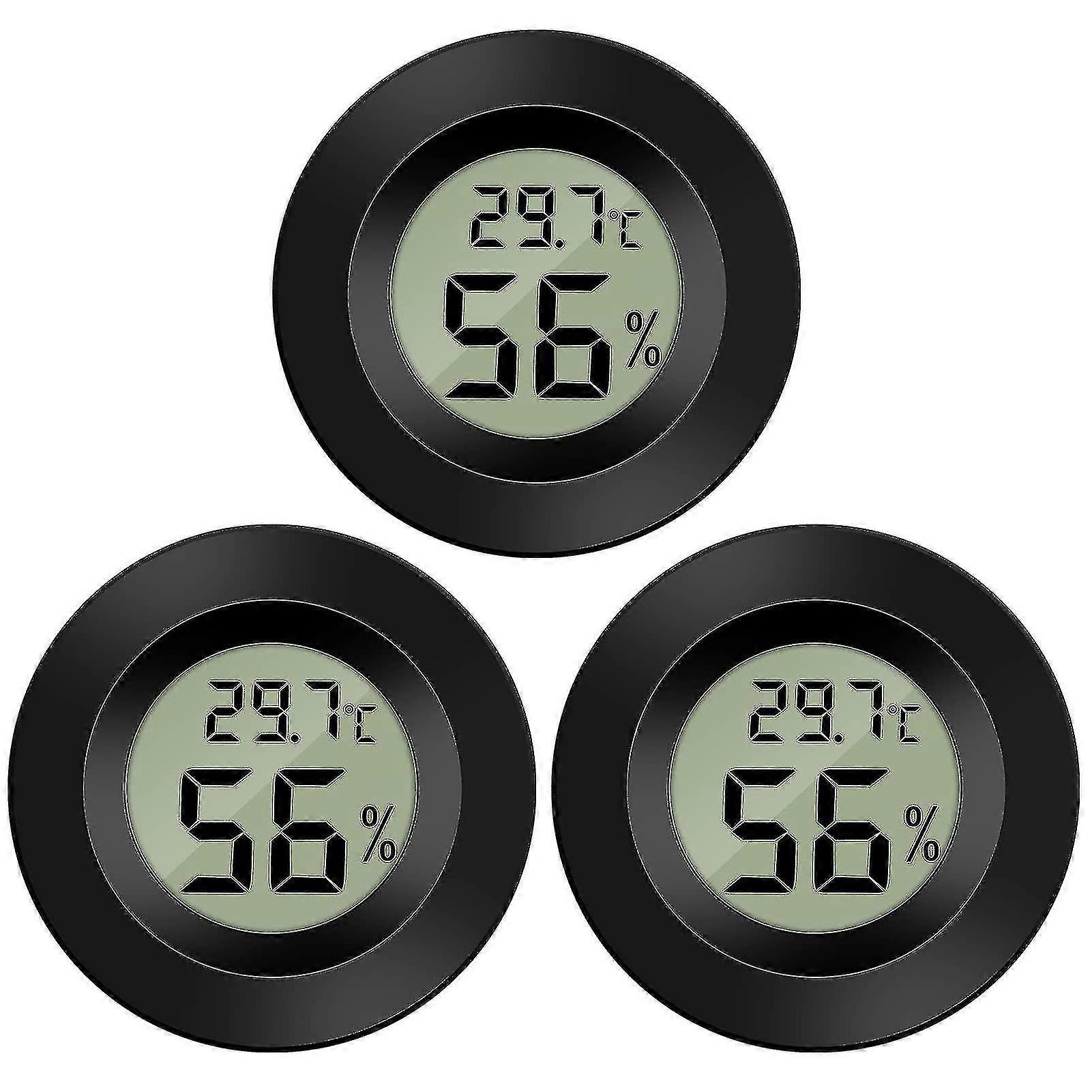 3 Pack Hygrometer Thermometer Digital Lcd Display Hygrometer For Humidifier Dehumidifier Greenhouse Basement   Room