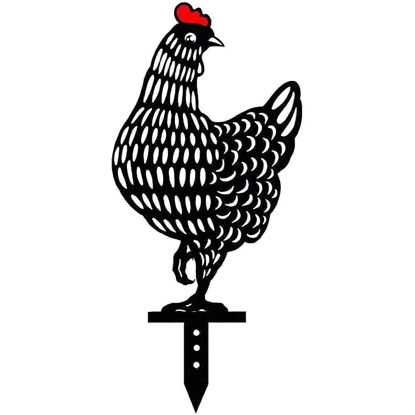 5個セットガーデンステークスブラックヘンガーデンオーナメントフィギュアチキンステークスアクリルチキンファミリーオンドリホローデザイン屋外ヤードタイプスタ