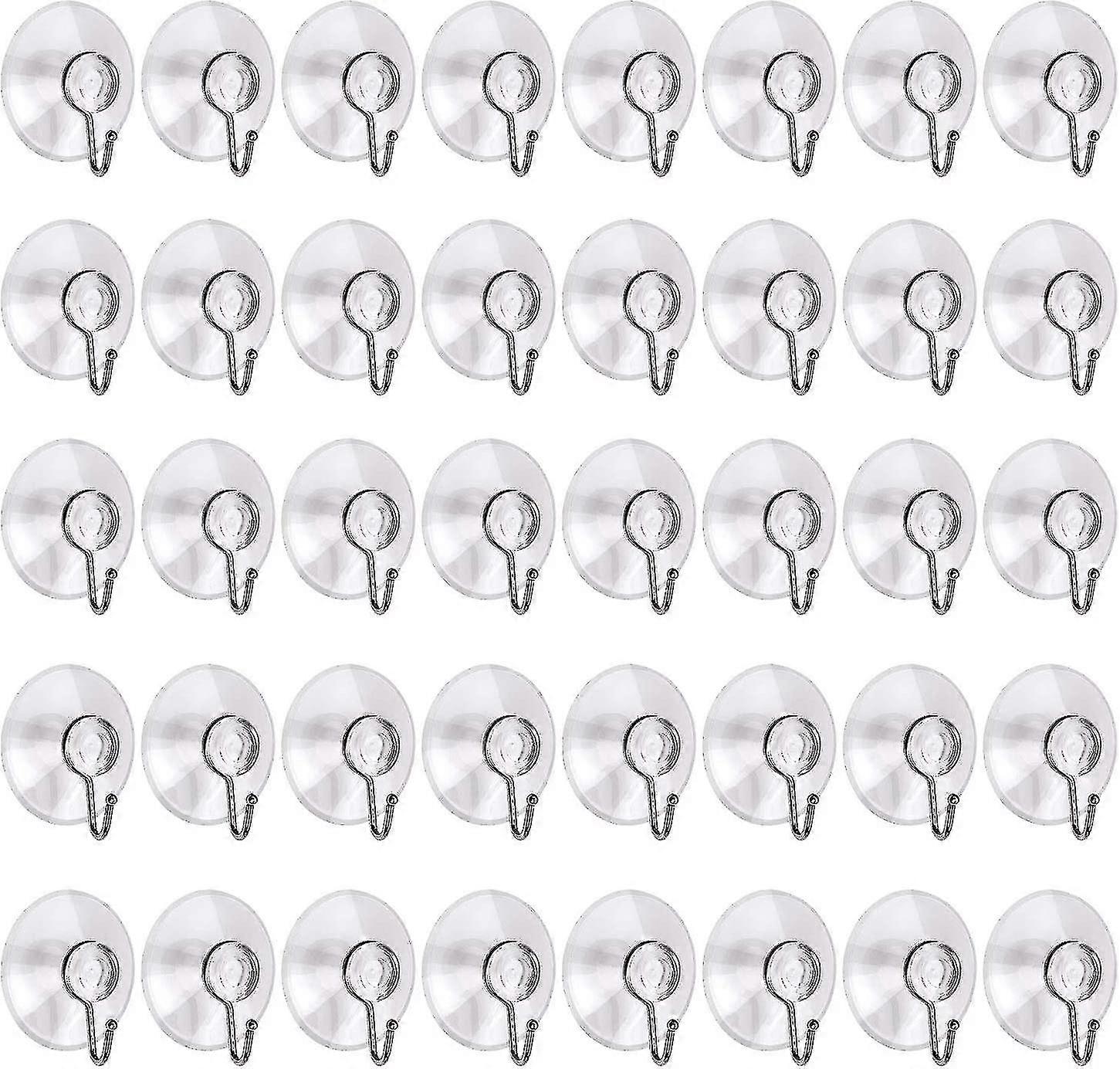 Universal Pvc Suction Cup Hook - 40 Pack S, Can Be Affixed To Any Smooth Surface