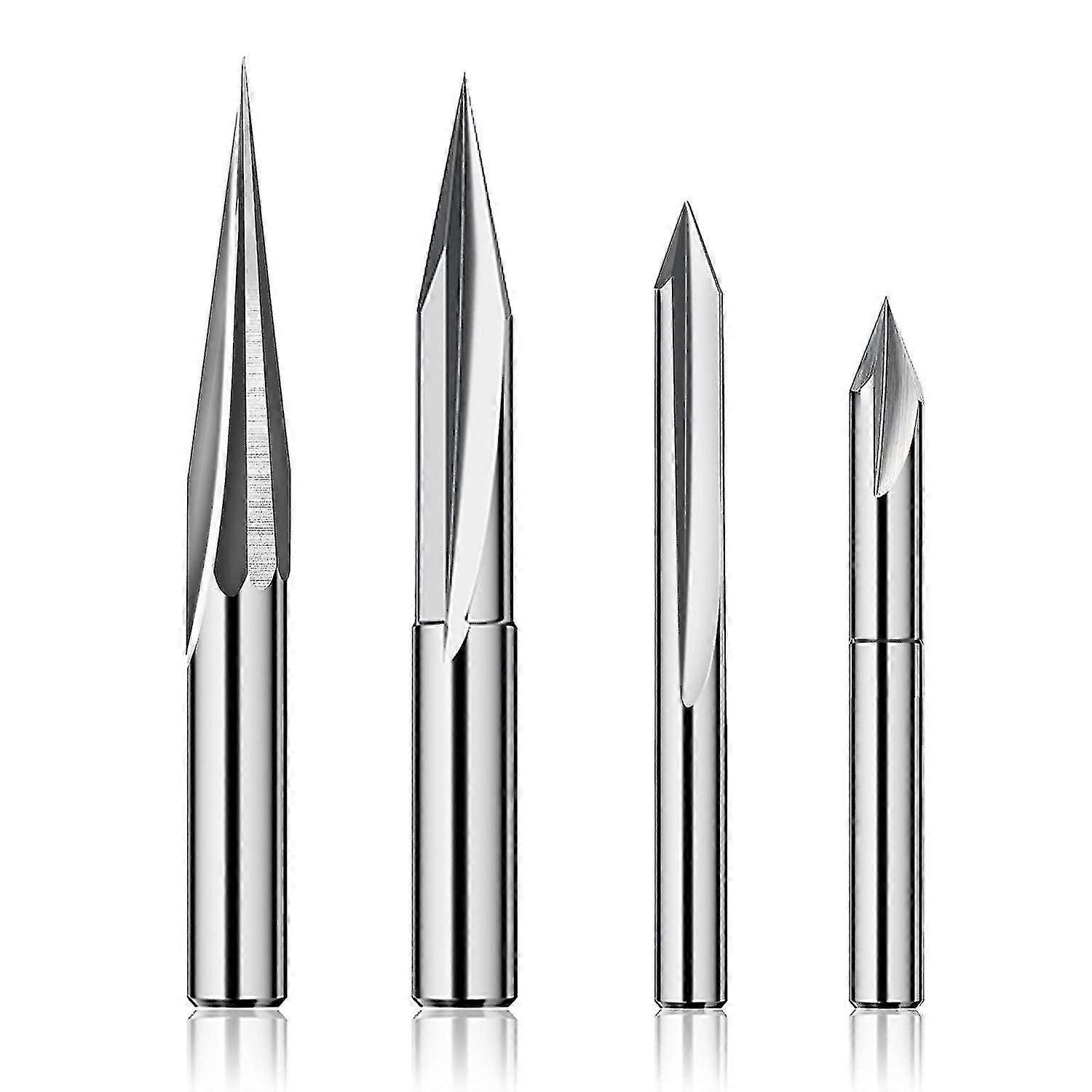 Cnc Router Bits Set 1/4 , Engraving Wood Carving Router Bit 6mm & 4mm, V-groove, Bit, Tungsten Stee-FCY