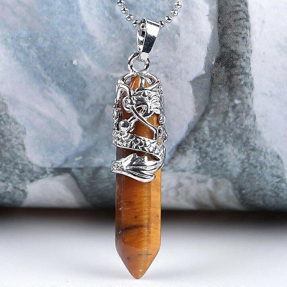 Necklace Natural Hexagonal Quartz Chakra Healing Point Pendant Decor