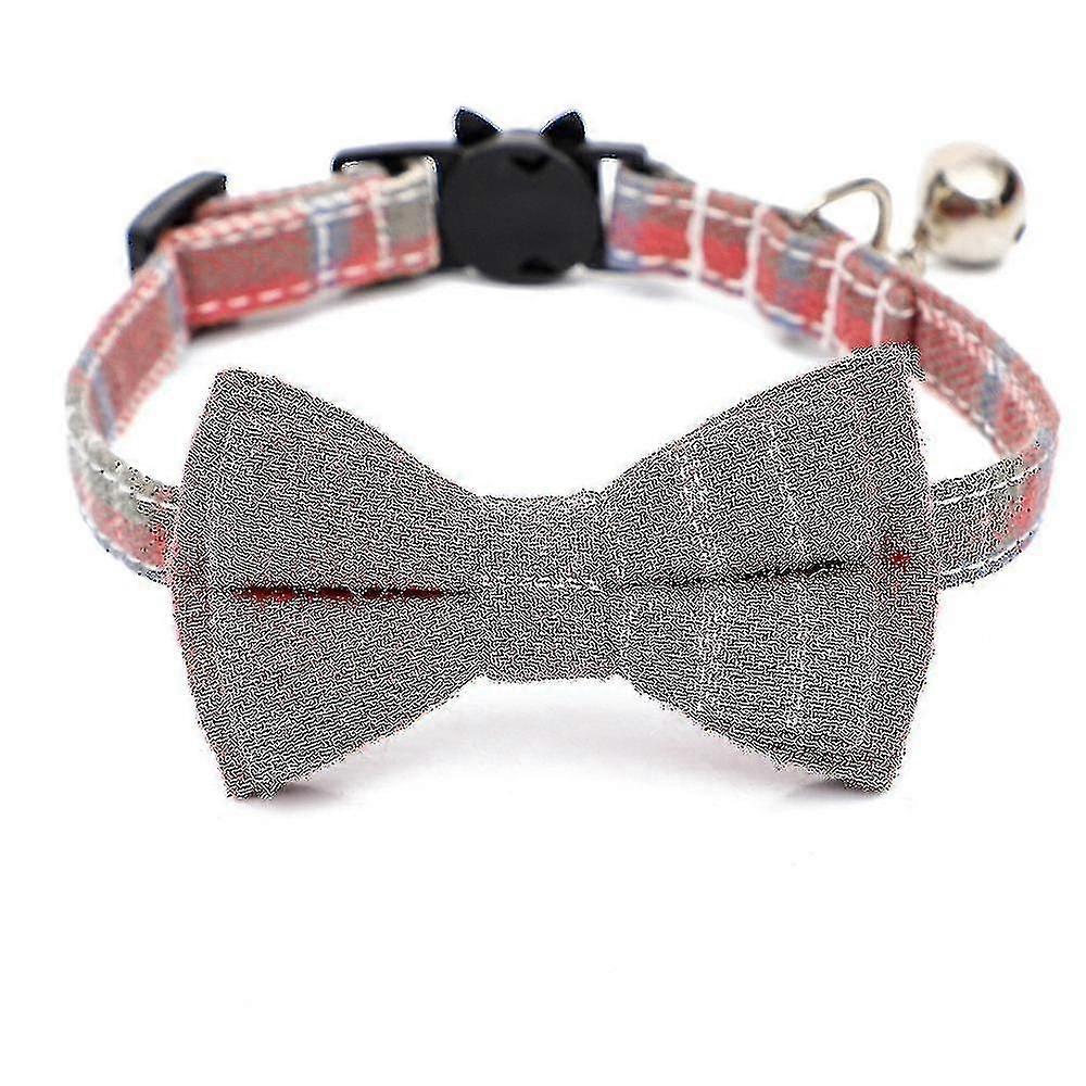 Plaid Cat Collars Cat Collar With Bell Adjustable Cat Bow Tie Collarsred