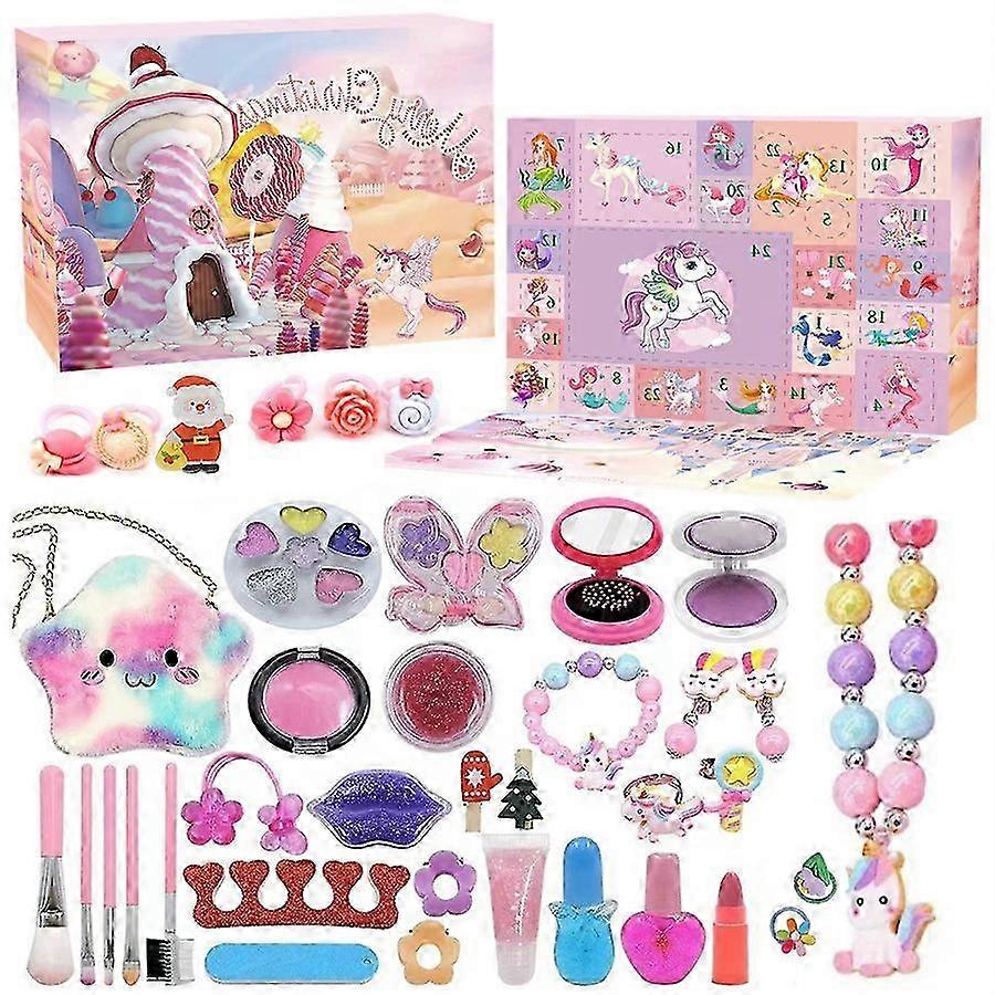 ספירה לאחור חג המולד תיבה עיוורת בנות תכשיטים קרח חד קרן הפתעה סט חג המולד