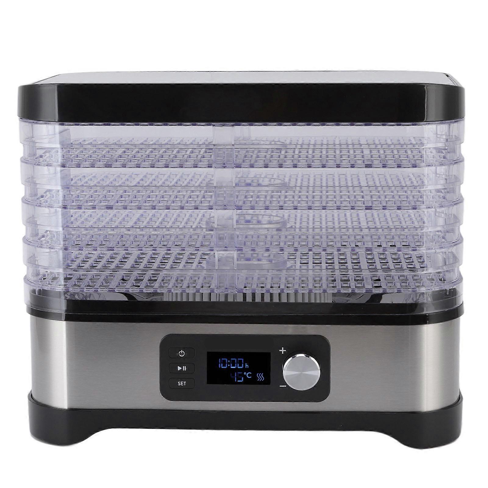 5 Trays Food Dehydrator Adjustable Timer and Temperature Control Food Drying Machine with Digital Display